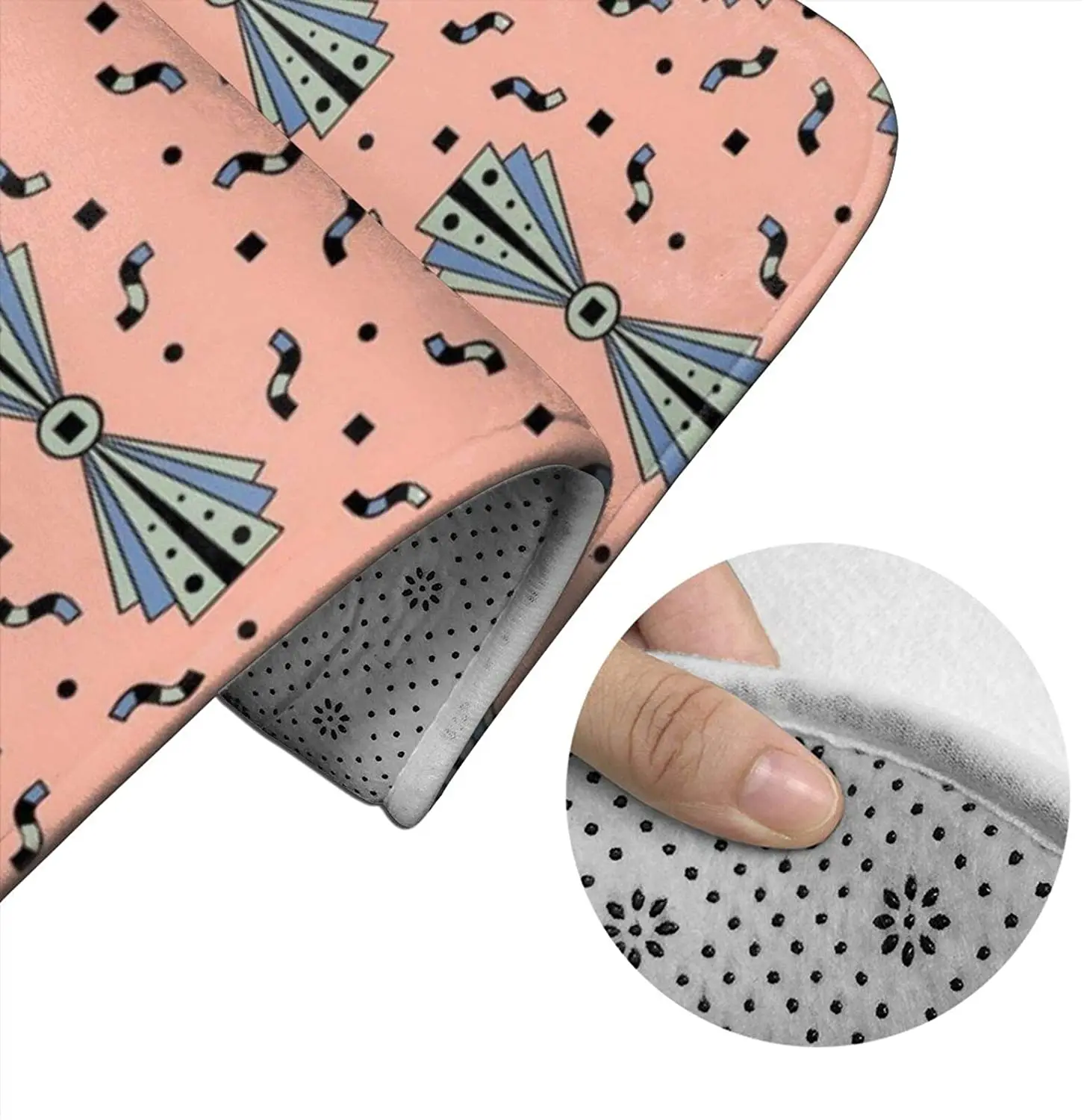 

Art Deco Element Bathroom Mat Sets 3 Piece Set Rugs Memory Foam Mat Set Toilet Seat Cover Bath Mat Lid cover