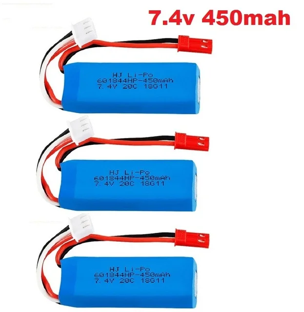 

7,4 в 450 мАч 20C литий-полимерный аккумулятор 2s для 284131 mini-q K969 K989 K999 A202 A212 A222 A232 A242 A252 XK A600 Радиоуправляемый автомобиль