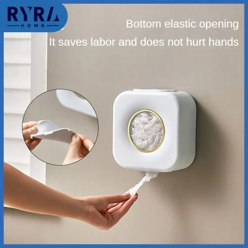 

Household Wrap Bag Holder Box Kitchen Storage Food Cover Storage Box Removable Storage Container Punch Free Wall Mounted Plastic