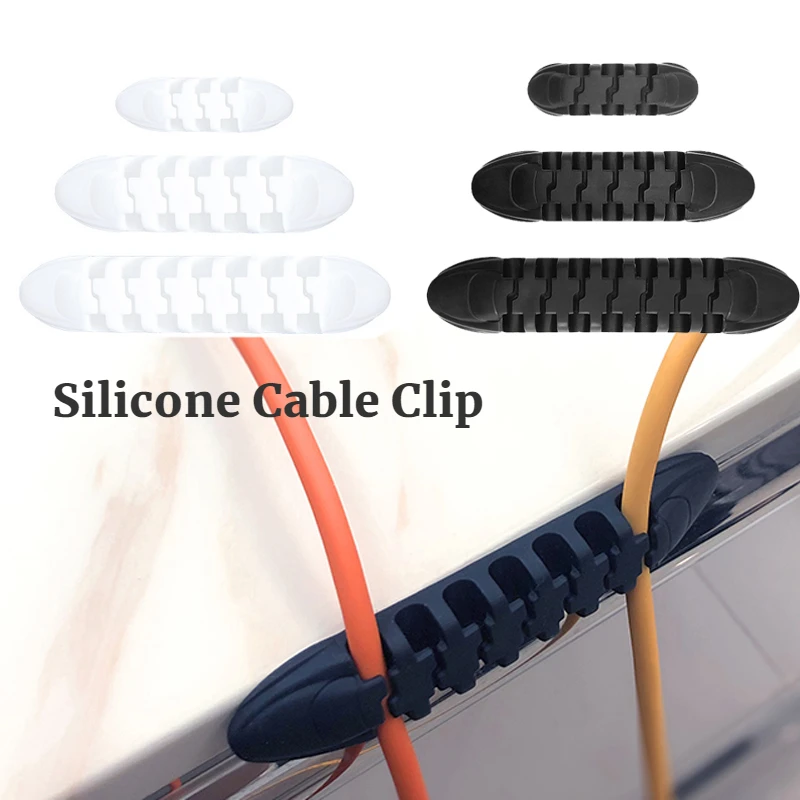 

Headphone Cable Phone Charging Data Wire Desktop Management Clip Soft Silicone Surface Cable Organizer Cord Clamp Holder