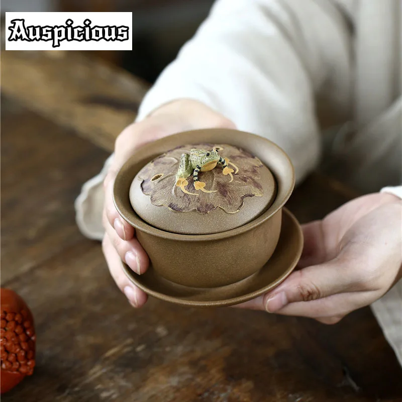 170 мл Yixing знаменитый бутик ручной работы сырая руда фиолетовая глина покрытая