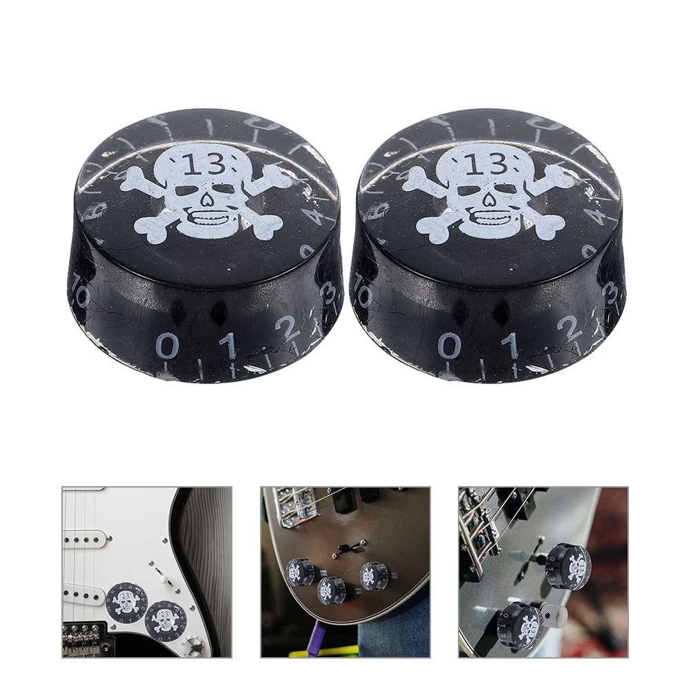 

2 Pcs Guitar Volume Button Control Knob Knobs Electric Bass Amp Acrylic Repair Parts Guitars
