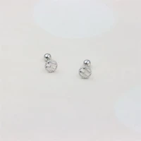 zfsilver 100 sterling 925 silver fashion round letter h screw ball stud earrings girl for women charm jewelry accessories gift
