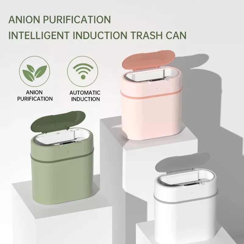

NEW2023 New without Lid Trash Bin Waterproof Household Living Room Trash Can Induction Type Recharge Battery Sensor Standing Sto