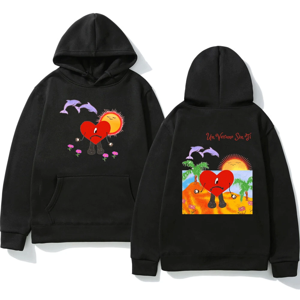 

2022 Bad Bunny UN VERANO SIN TI Music Album Print Hoodie Sweatshirt Streetwear Oversized Long Sleeves Pullover Men's Tracksuit