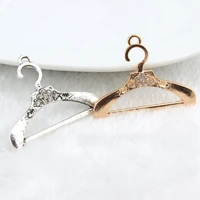 10pcslot clothes stand hanger charms with rhinestone bracelet necklace pendants charms diy jewelry accessories