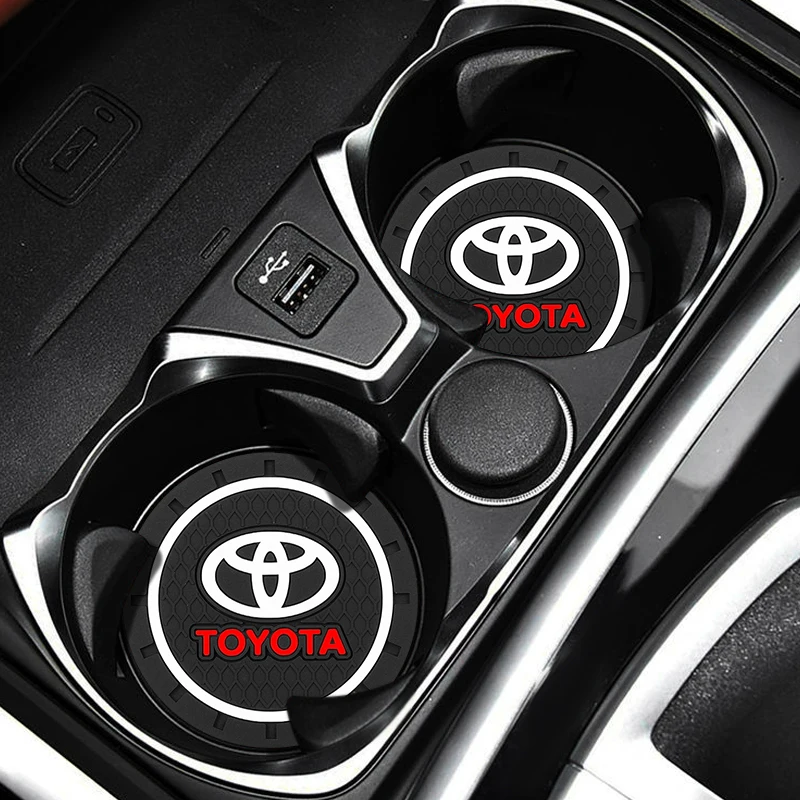 

Car Logo Coaster Anti-Slip Silica Gel Waterproof Water Cup Mat Drink Pad Accessories For Toyota Camry Corolla Mark 2 Yaris Prius