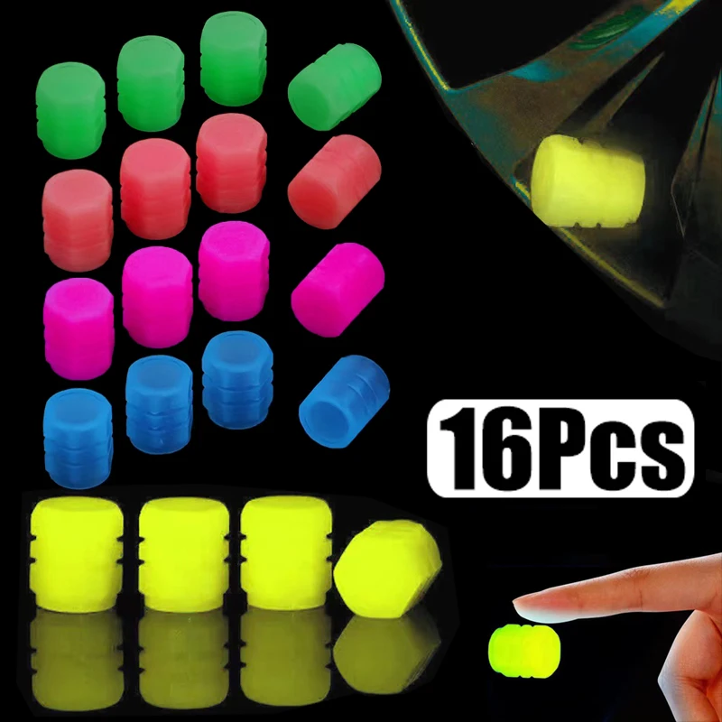 

Luminous Tire Valve Caps 5 Colors Car Motorcycle Glowing Valve Cover Car Tire Wheel Hub Styling Tool Auto Accessories 4-16Pcs
