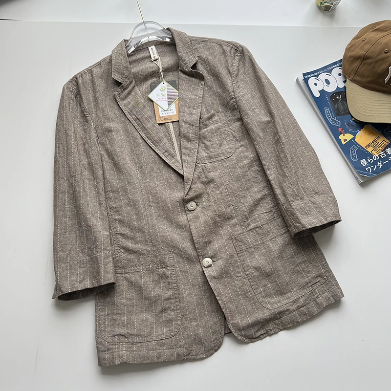 Sven Texture DuPont Fiber Linen Comfortable Cool Men's Ninth Sleeve Small Single s