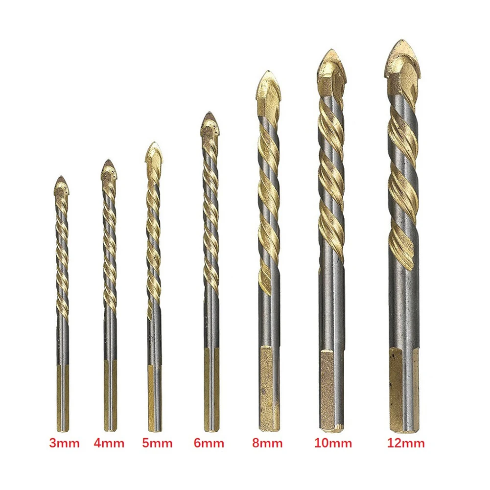 

7Pcs High Hardness Tungsten Carbide Drill Bit Set For Porcelain Tile Concrete Brick Glass Hard Material Power Tool Parts