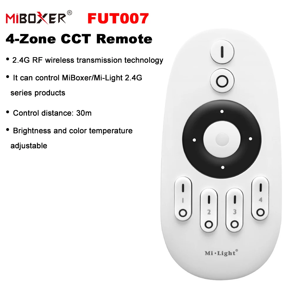 

Беспроводной RF-контроллер Miboxer FUT006 FUT007 2,4 ГГц С 4-зонным Вращающимся Колесом/кнопкой Для Светодиодных Лент