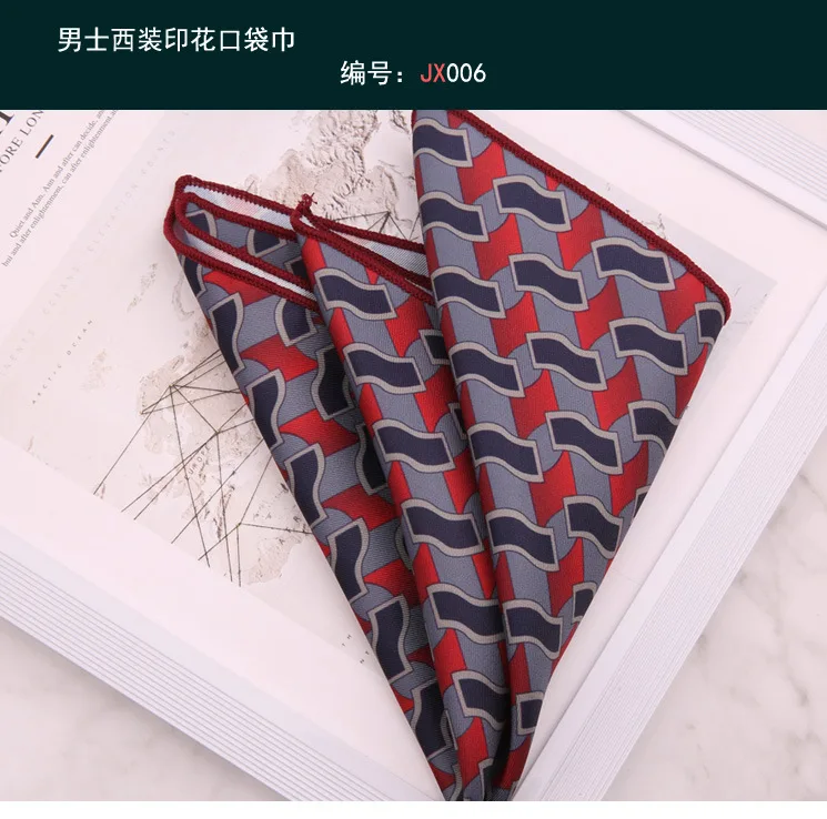 Linbaiway Vintage Floral Printed Handkerchief for Mens Suit Small Pocket Square for Wedding Party Neckwear Chest Towel Hankies images - 6