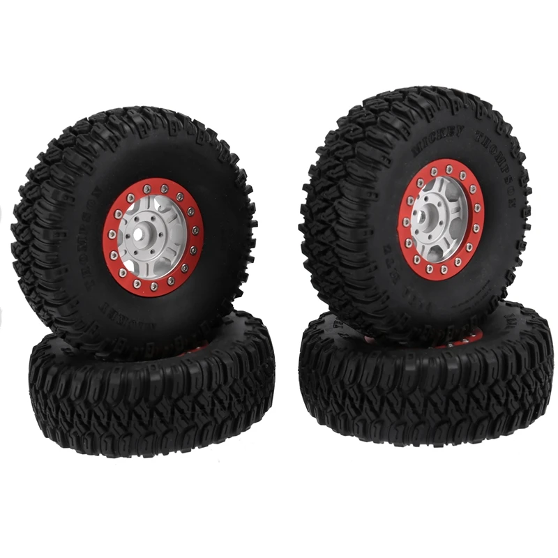 

4PCS 1.55 Metal Beadlock Wheel Rim Tire Set For Axial Yeti Jr 90069 D90 TF2 Tamiya CC01 LC70 MST 1/10 RC Crawler Car