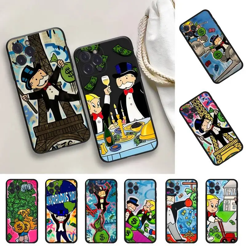 

Cartoon Dollar Monopolys Phone Case For iPhone 14 11 12 13 Mini Pro Max 8 7 6 6S Plus X SE 2020 XR XS Funda Case