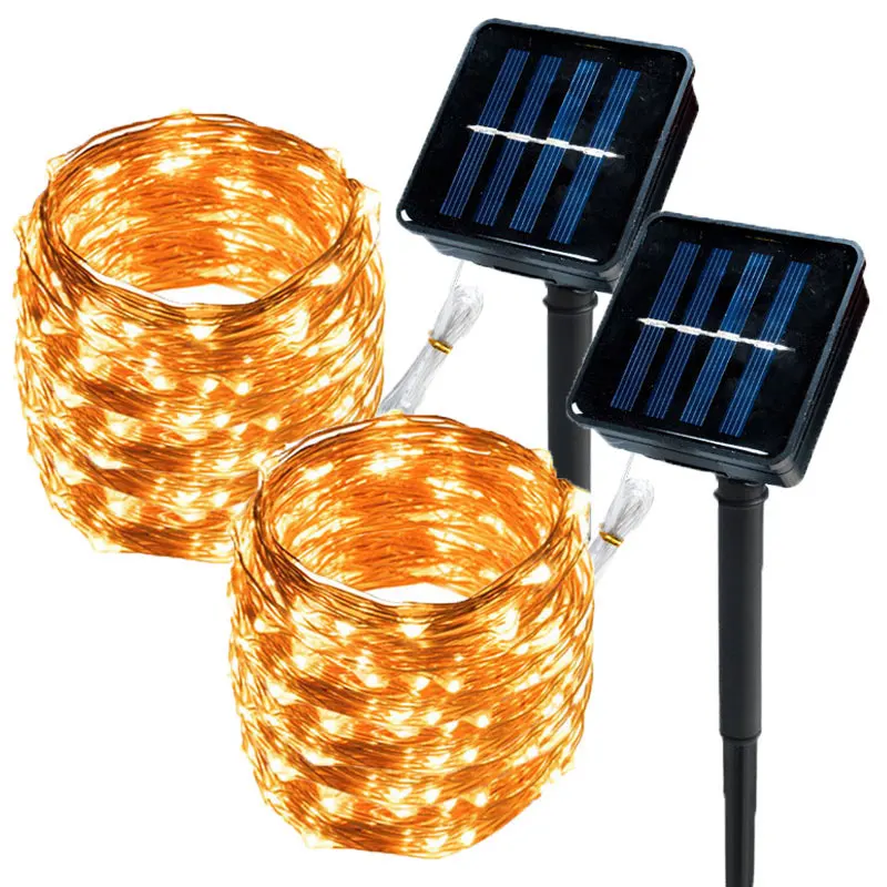 

32m/22m/12m/7m Solar Led Light Outdoor Festoon Led Lamp Solar Garden Outdoor Fairy Garland String Christmas Decor 4/3/2/1pack