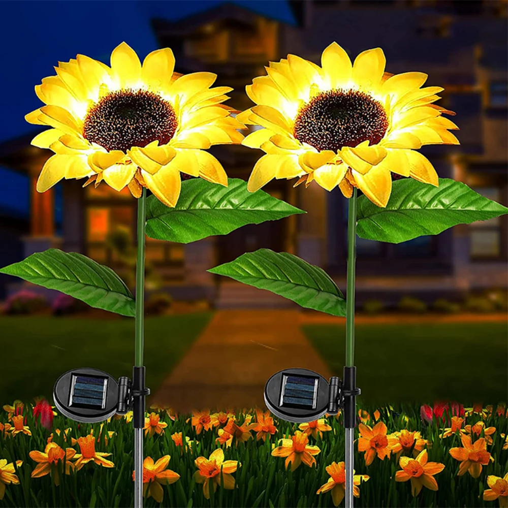 

LED Outdoor Solar Sunflower Garden Lawn Light Waterproof Solar Powered Yard Pathway Wedding Holiday Decoration Lamp