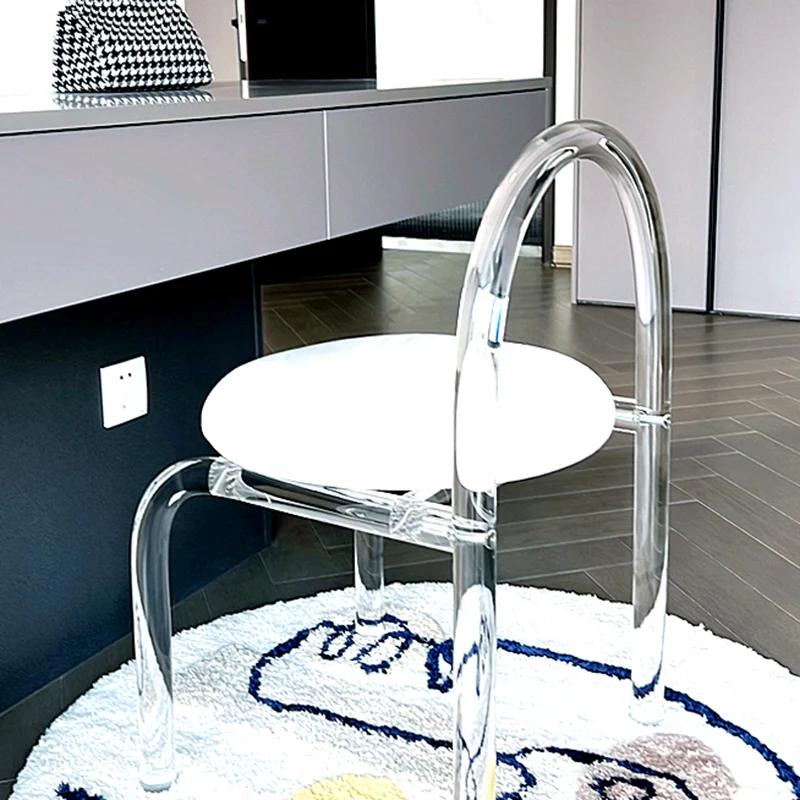 

White Designer Dining Chair Kitchen Makeup Table Dining Chair Acrylic Furniture Ergonomic Silla Comedor Upholstered Chair