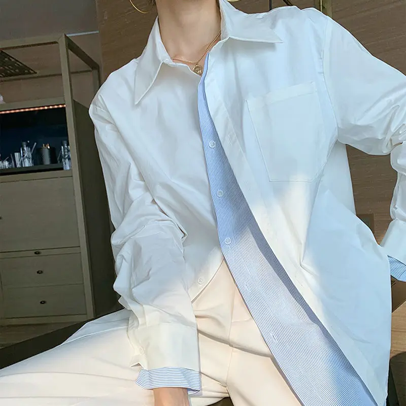 

2023 Spring Women's Cute Tops Preppy Style Vintage Japaneses Korea Design Button Elegant Formal Shirts Blouses A51