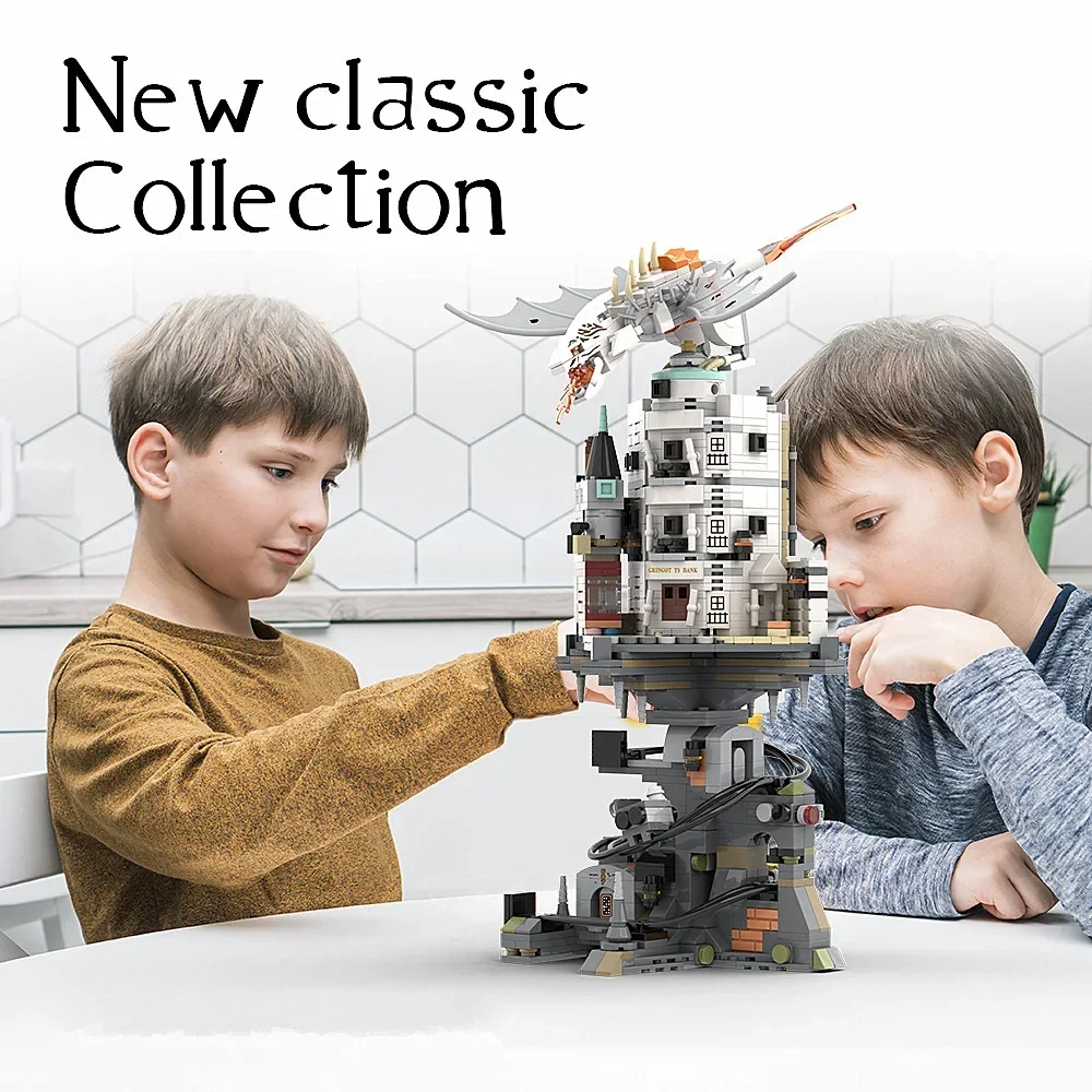 1056 шт. Академия Харрис волшебный замок призрак банк колледж уличный вид Модель