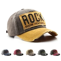 2022 high quality letter rock embroidery cotton baseball cap for men women gorras snapback outdoor sport sun hat