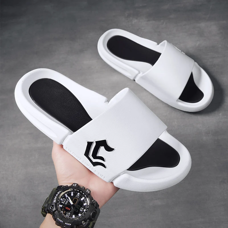 

Hot Summer New Personality Fashion Indoor Slippers Home Soft Bottom for Men's Sandals 2022 Breathable Male Beach Flip Flops