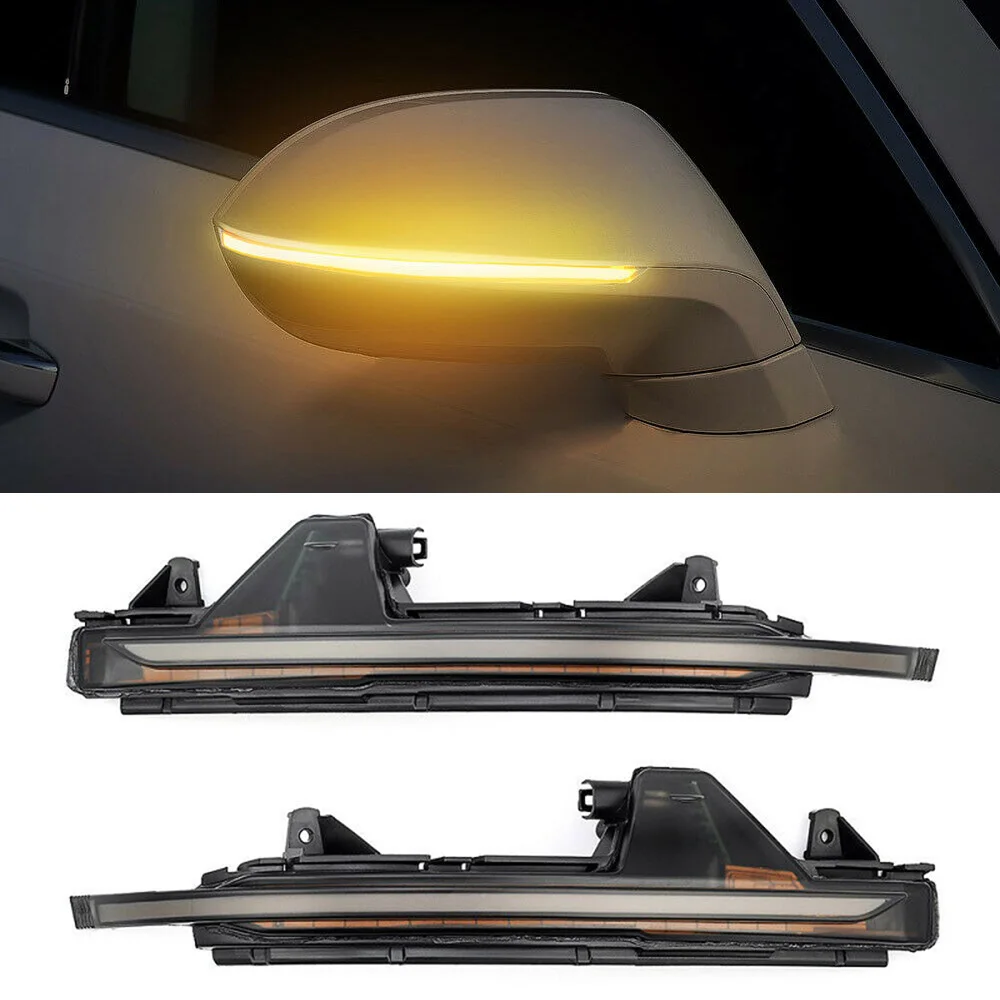 

1 Pair 12V LED Car Turning Signal Lights ABS Yellow LED Lamps 4G8949101 4G8949102 Waterproof Fit For Audi A7 S7 4G 2010-on