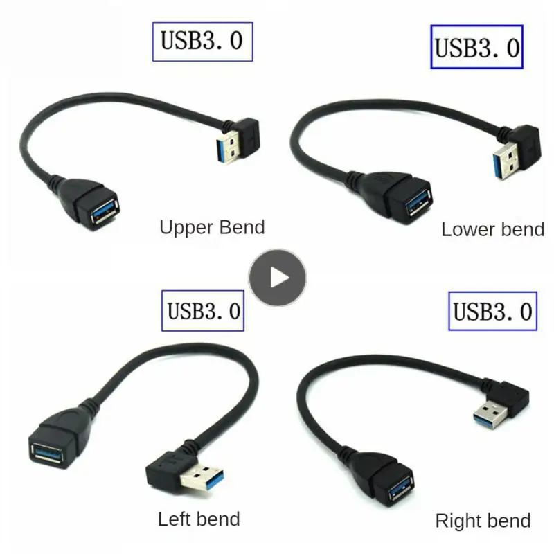 

Bendable Data Cable 4 Docking Port Styles 25cm Usb3.0 Elbow Male To Female Extension Cable Not Easy To Break 25cm Long Usb Cable