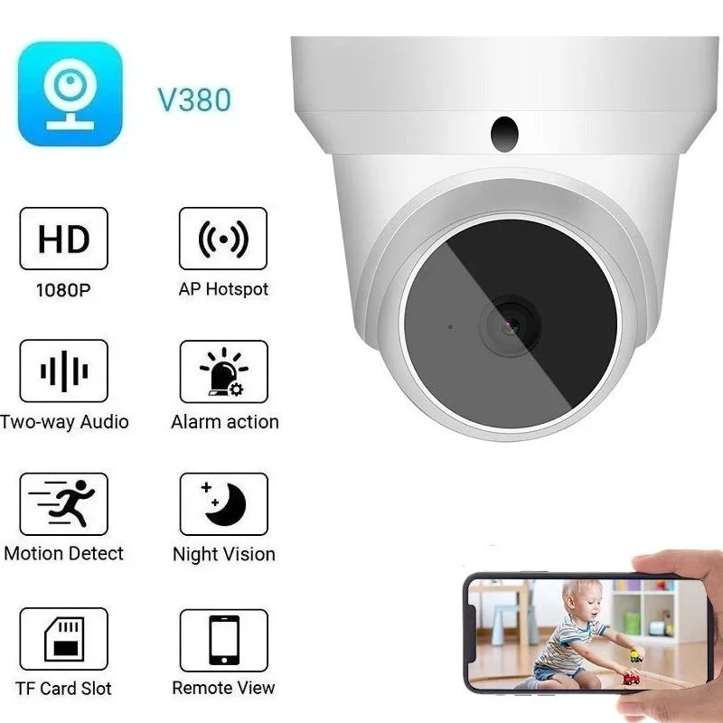 

2MP IP Camera 1080P WIFI PTZ Surveillance Video Recorder Home Security Protection Wireless In/outdoor CCTV Camera V380pro APP