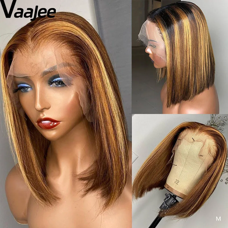 

Короткие парики из человеческих волос, выделяющие прямые парики на сетке, бразильский парик Боб 13x4x1, парик на сетке, цветной парик из челове...