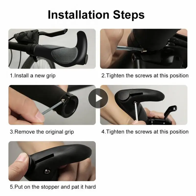 

Rubber Bicycle Grips Ergonomic Shock-absorbing Handlebar Bilateral Locking Non-slip Cycling Riding Bicycle Handlebars Grips Soft