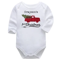 custom name christmas tree infant clothes cartoon christmas truck baby body suit 7 12m baby girl clothes christmas outfits m