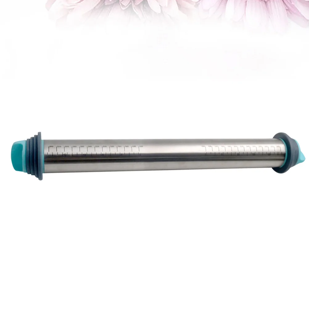 

1Pc Stainless Steel Rolling Pin with Scale Thickness Adjustable Dough Rolling Stick Kitchen Tools for Cookie Pastry Pizza