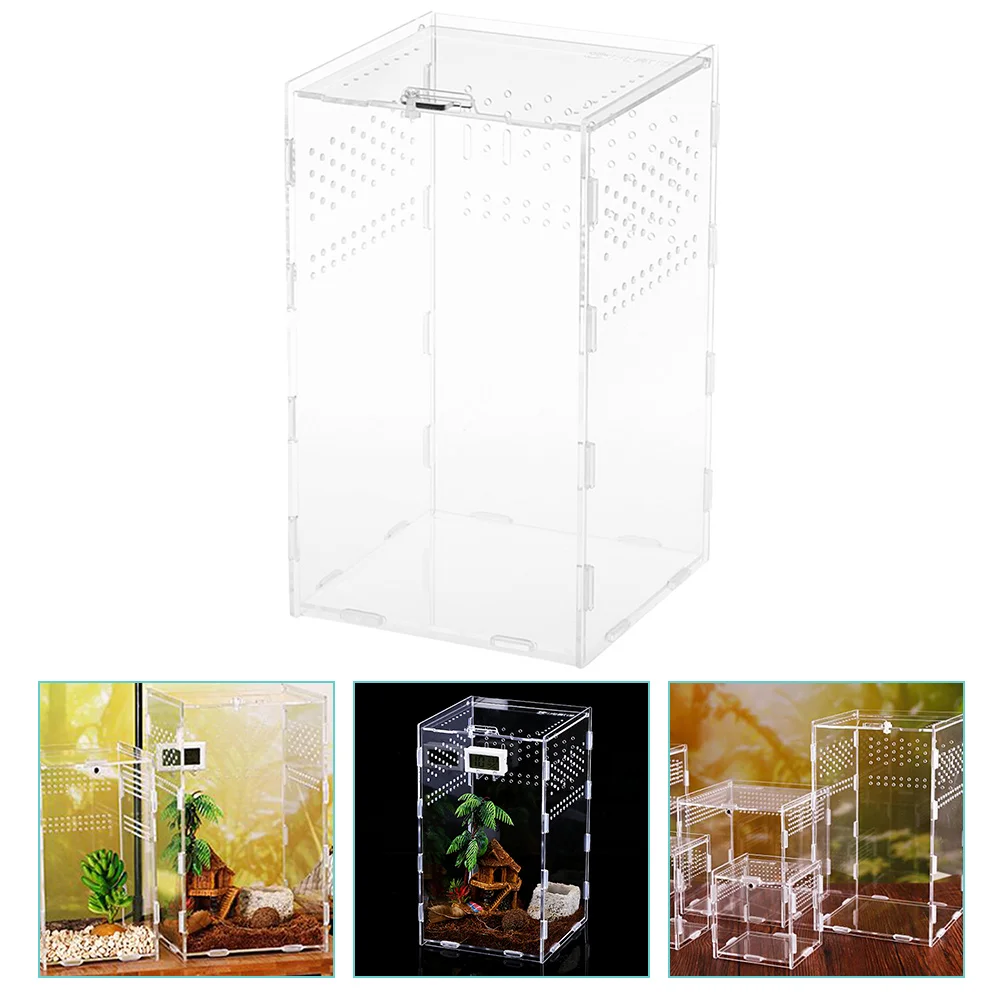

Reptile Cases Tank Box Micro Clear Terrariums Boxes Keeping Breeder Habitat Terrarium Spider Jumping Enclosure Vertical Spiders