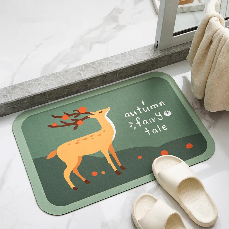 

Супервпитывающий нескользящий коврик для ванной, Быстросохнущий коврик для ванной из диатовой грязи, Домашний напольный коврик