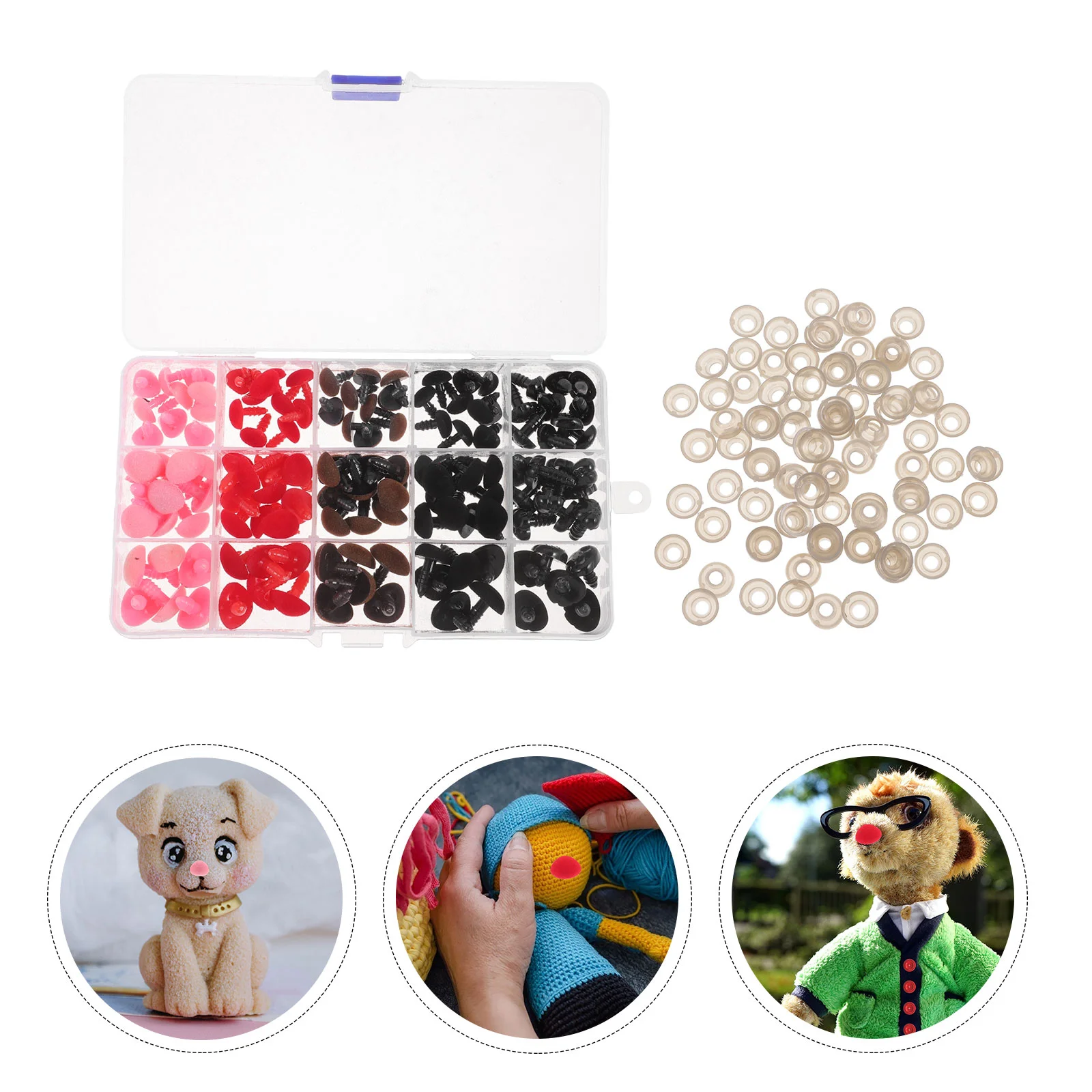 

Portable Duck Noses Stuffed Animals Craft Decor Safety Plastic Accessories Supplies Black Head Strips