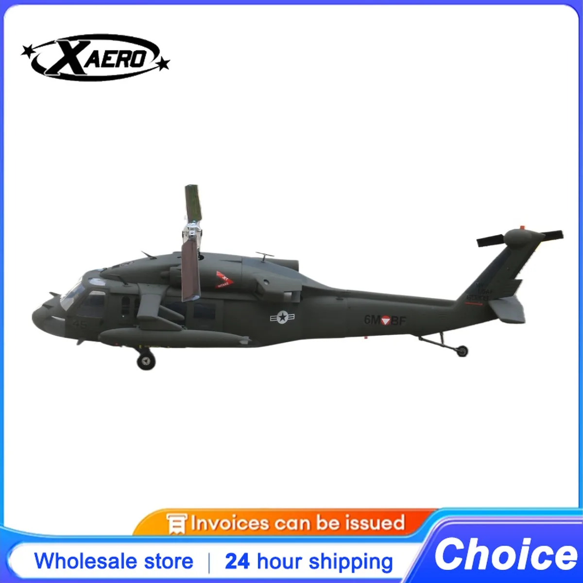 Фото Корпус вертолета ROBAN 600 Size HH-60 Black Hawk из стекловолокна для моделей вертолетов 600 размера №1
