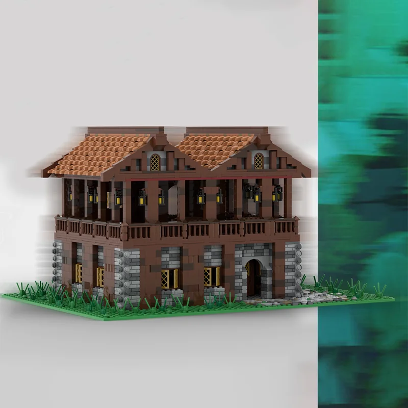 Фото 3180 деталей MOC: Средневековый двухэтажный замок-кафе, конструктор, игрушки, строительные блоки, рождественские подарки, идеи для творчества на день рождения, DIY для детей №5