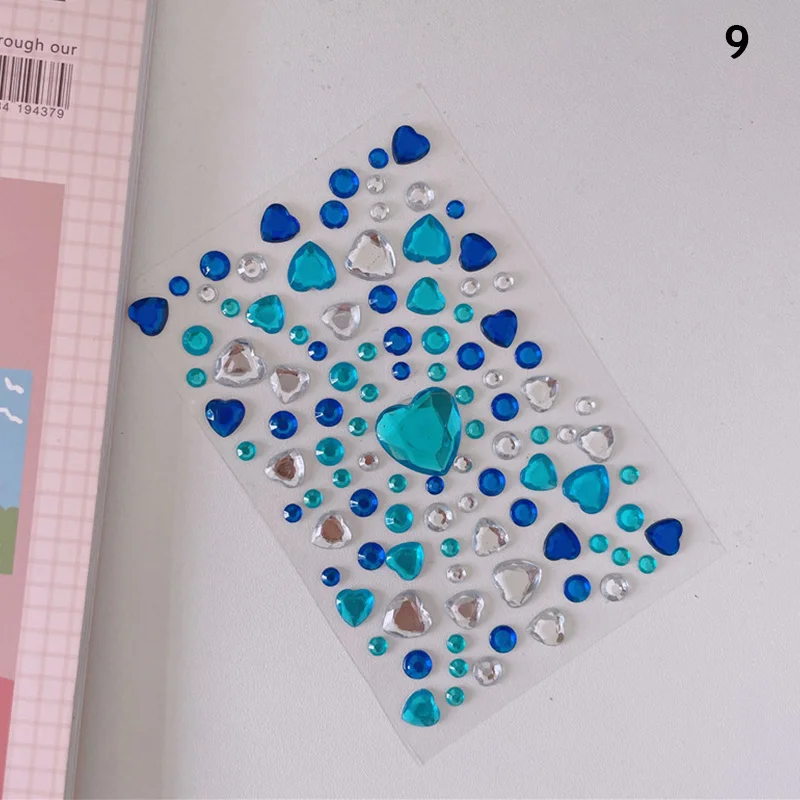 

3D наклейки в виде сердца и драгоценных камней, канцелярские наклейки в виде сердца, милые наклейки для детей, детские декоративные наклейки «сделай сам», хлопья, корейские канцелярские принадлежности