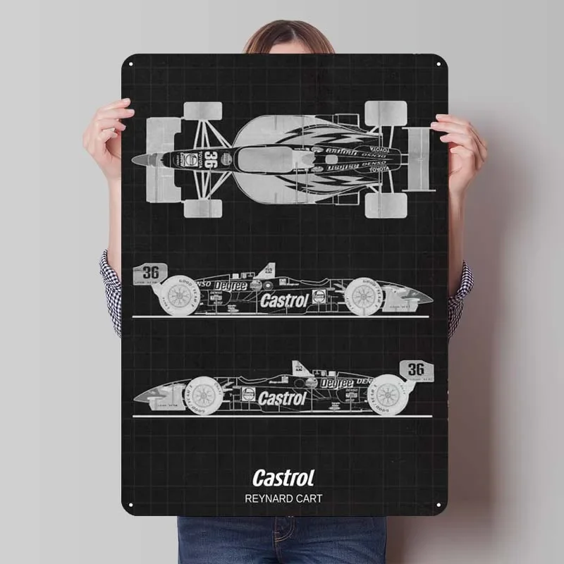 Castrol Reynard Автомобильная жесть Знак Плакат Металлический знак для стены Гараж