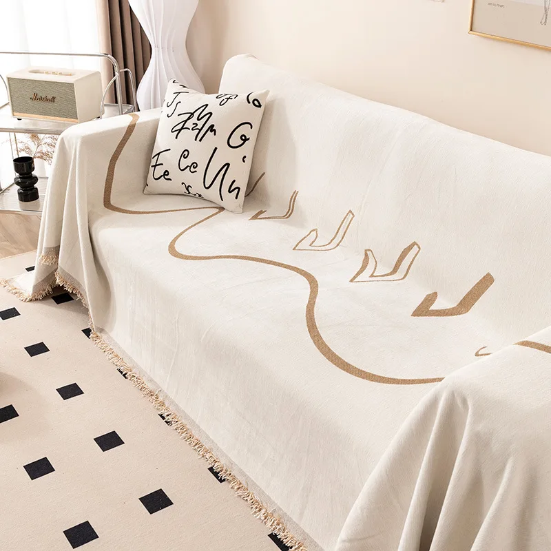 Одеяло для дивана в богемном стиле с кисточкой из синельной ткани чехлы защитой