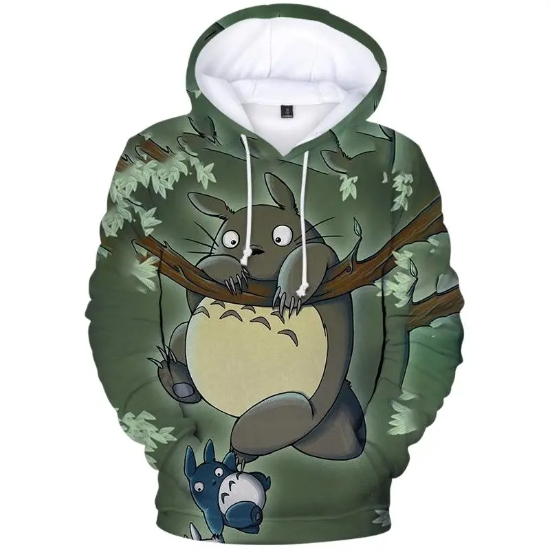 

Japanese Anime Men's Hoodies Cartoon Totoro Pattern Women Sweatshirts Oversized Pullover Street Trend y2k Clothes Jackets To