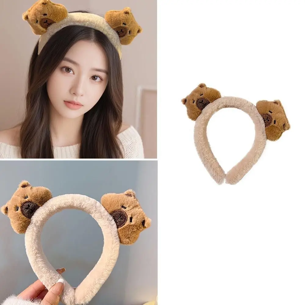 Милый топ с высоким черепом повязки для волос капибарой плюшевая мягкая повязка