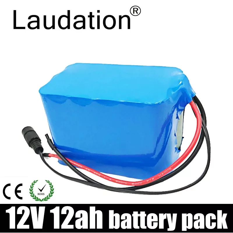 

2023NEW Laudation 12V 12ah 100% New High Capacity Protection 3S 5P 11.1V 12.6V 18650 Lithium Rechargeable Battery 12v Capacity H