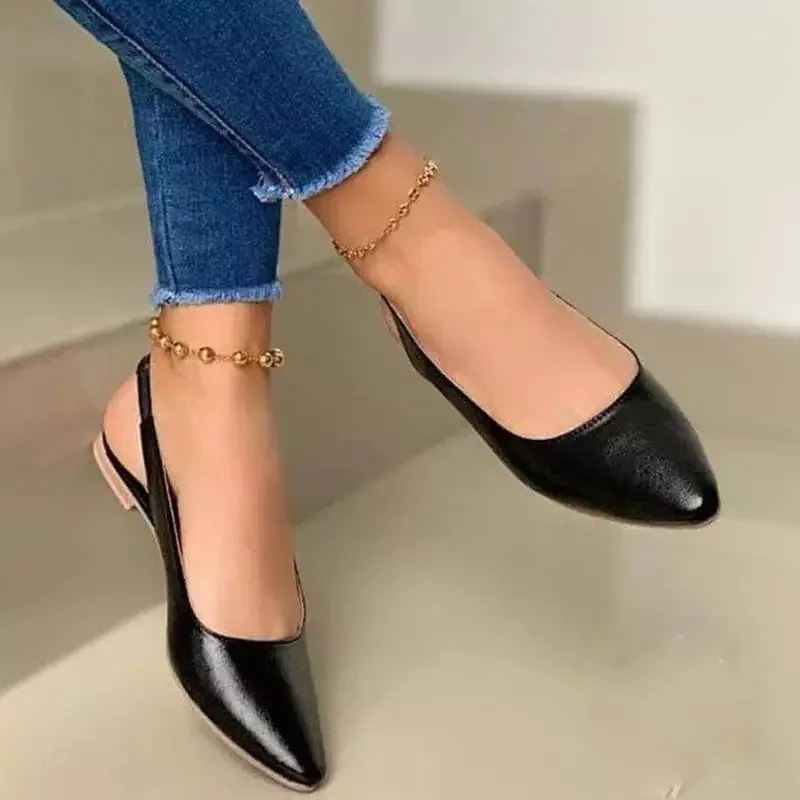 

2022 New Summer Wedges Sandals Women Shoes Classic Pointed Toe Buckle Ankle Shoes for Female Solid Color Sexy Slingback Slippers