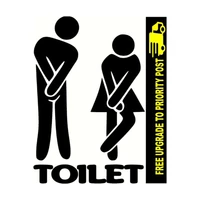 decorate toilet sign sticker 150mm x 100mm bathroom decal door gender funny vinyl restroom sticker toilet sign