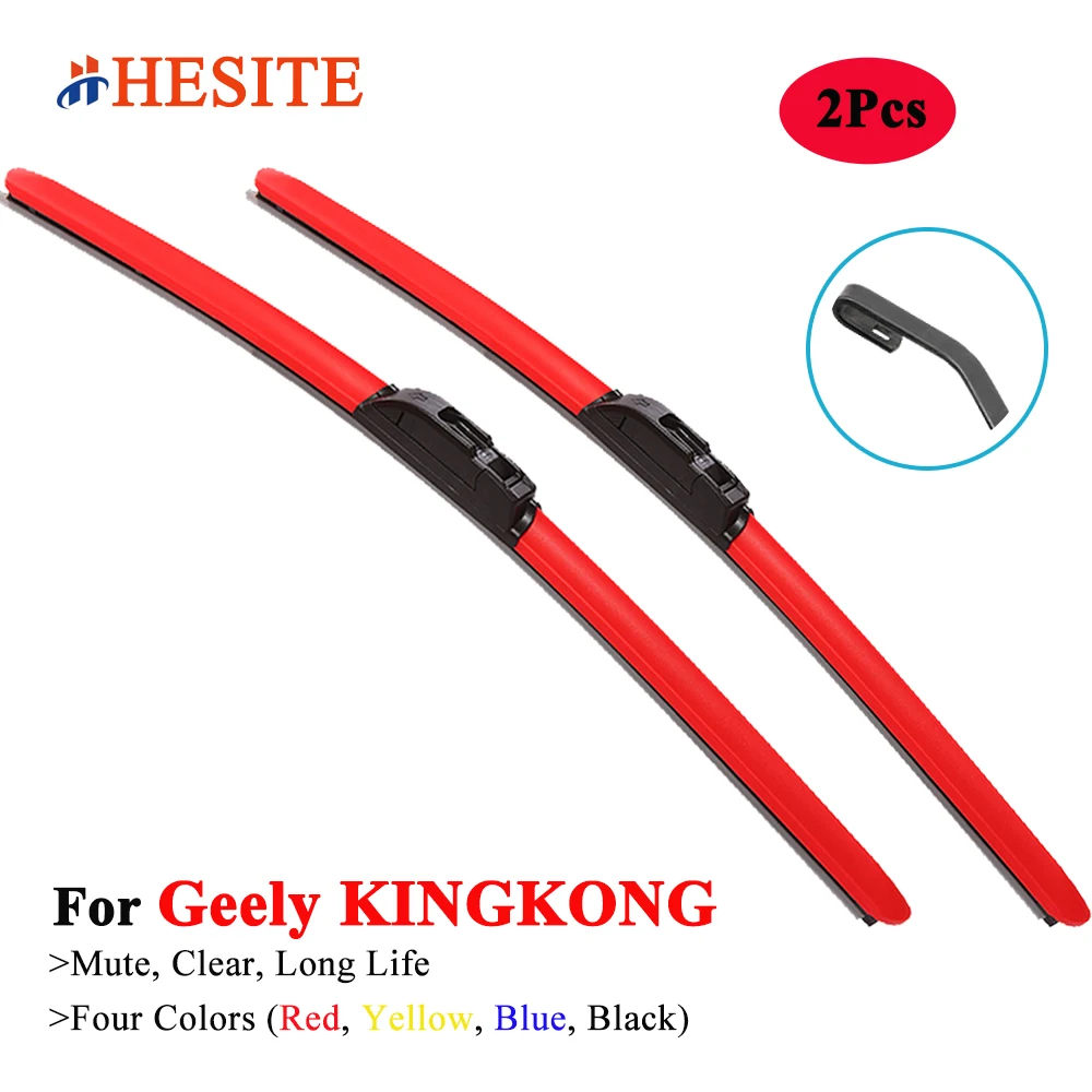 

HESITE Colorful Wiper Blades For Geely KINGKONG 2009 2010 2011 2012 2013 2014 2015 2016 2017 2018 2019 21"+14" Red Blue Wipers