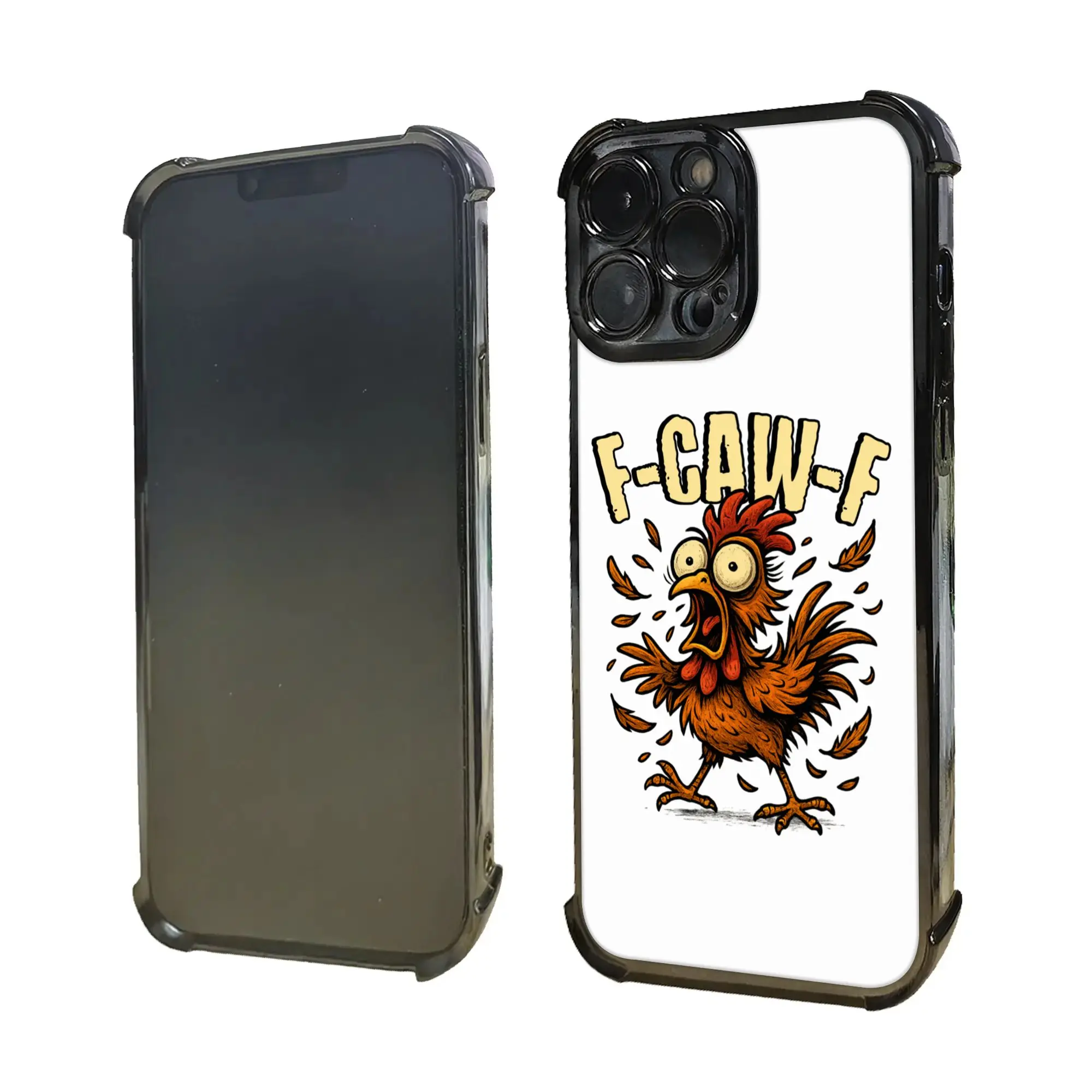 Фото Чехол для телефона с мемом F Caw F Rooster: Забавный куриный юмор, гальваническое покрытие, для различных моделей iPhone №4