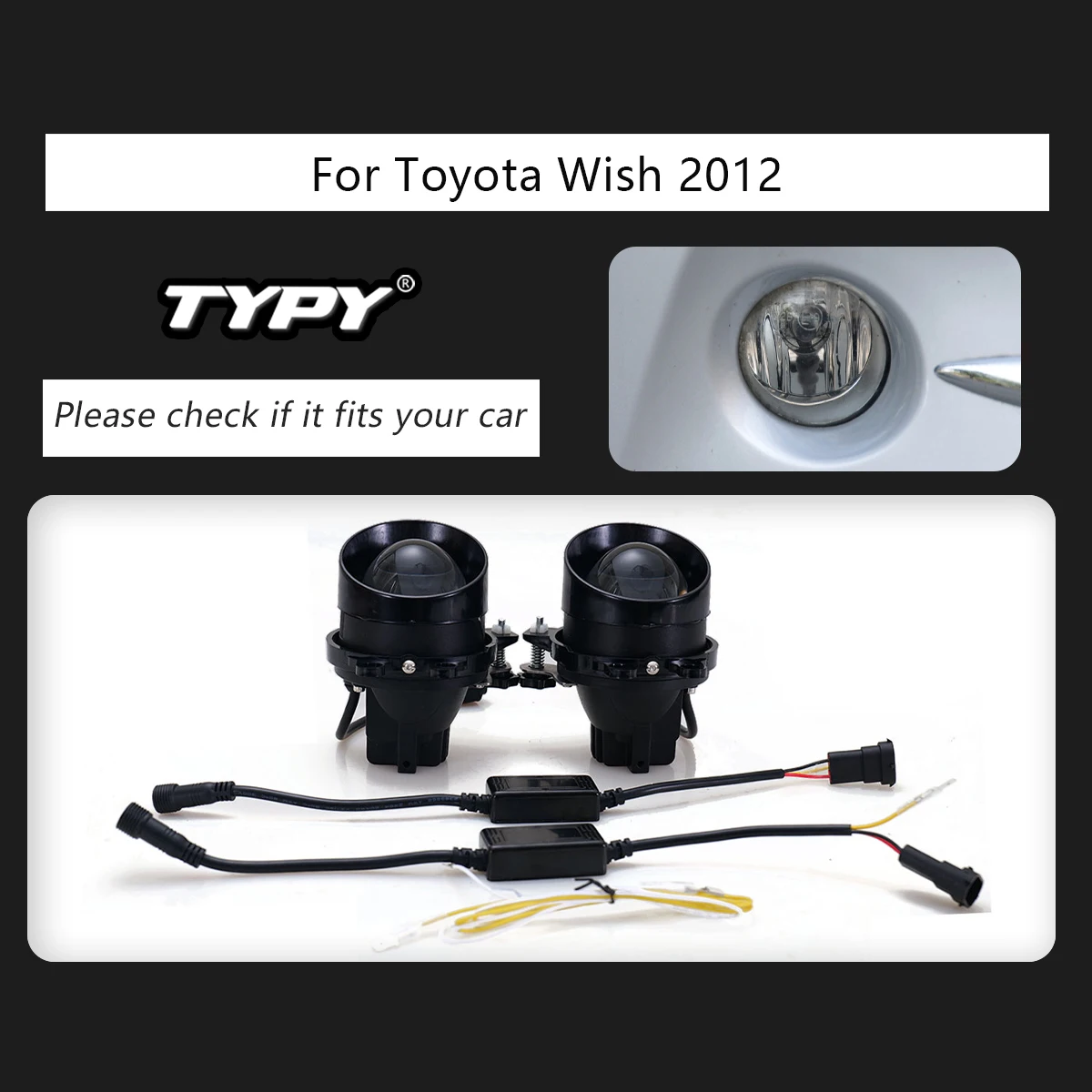 

Противотуманные фары TYPY для Toyota Wish 2012, прозрачные противотуманные фары, три цвета, яркий луч, эффект Plug And Play, автомобильные аксессуары