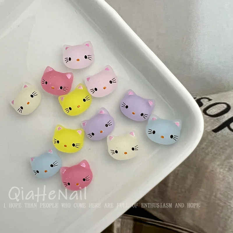 20 шт. милые матовые Sanrio красочные подвески для ногтей с изображением головы Hello