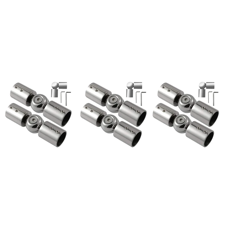 

Hinged Elbow Connector Curtain Rod Corner Connector Elbow Connector For Bay Window Curtain Rods, Silver (Set Of 6)